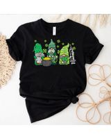 Gnome Nurses Saint Pattys Scrub Nurse St Patricks Day Women Shirt Unisex Standard T-Shirt black s